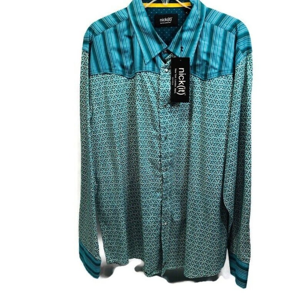 Nick It Textured Long-Sleeve Western Snap Button
